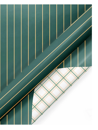 Gold on Green Pinstripe/Green and Gold Bias Plaid