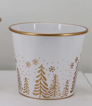 Holiday Metal Container, White
