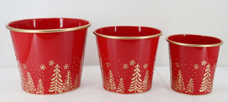 Holiday Metal Container, Red