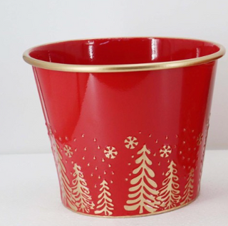 Holiday Metal Container, Red