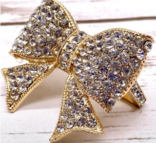 2.5" Crystal Stones Bow Napkin Ring