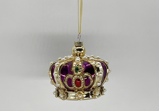 Purple Glass Regal Crown Ornament
