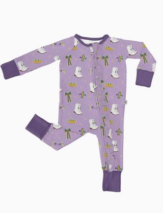 Mardi Gras Queen - Long Sleeve Convertible Zip Pjs