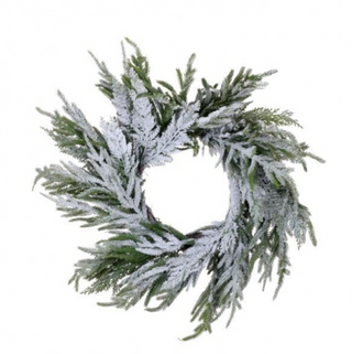 20" Real Touch Flocked Norfolk Pine Wreath