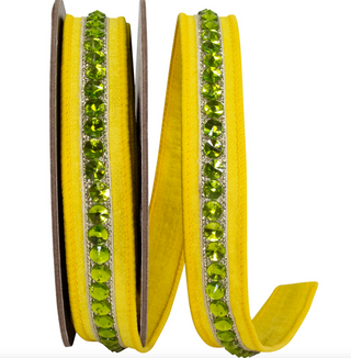 Rhinestone Wired Edge Ribbon