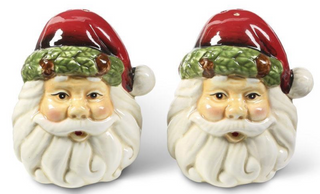 3.5 Inch Santa Face Ceramic Salt and Pepper Set