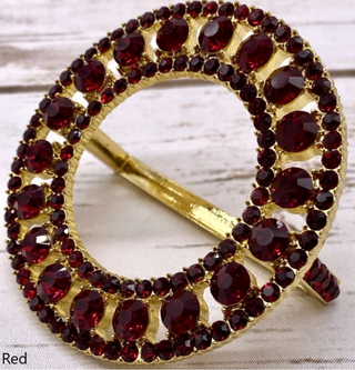 2.5" Crystal Stones Red Napkin Ring