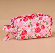 Rose Garden Essentials Quilted Cosmetic Pouch