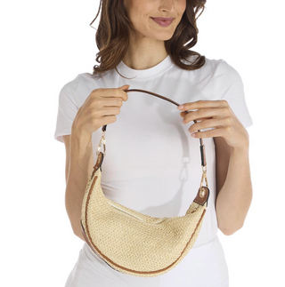 Raffia Crescent Bag