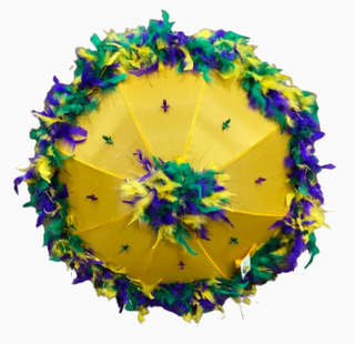 Mardi Gras Feathered Parasol