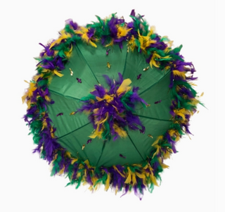 Mardi Gras Feathered Parasol