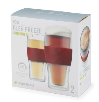 Set of Two Beer Freeze Wood Cooling Cups