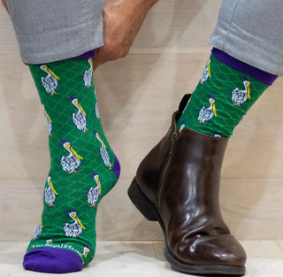 Men's Mardi Gras Pelican Socks