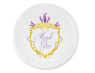 Mardi Gras Crest Round Platter