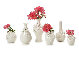 Mini Vases with 3-D Sculpted Flowers