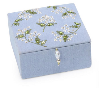 Hydrangea Small Jewelry Box with Beaded Tassel Puller
