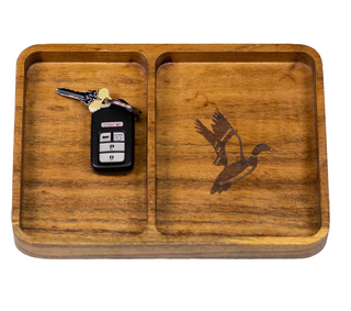 Duck Etched Wood Valet Tray