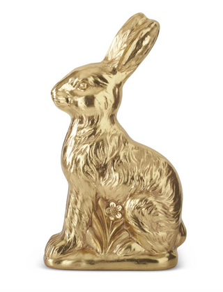 19 Inch Resin Gold Foil Easter Bunny