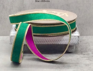 1" Purple Green Wired Ribbon