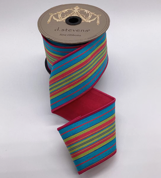 3" Multi Stripe Wired Ribbon