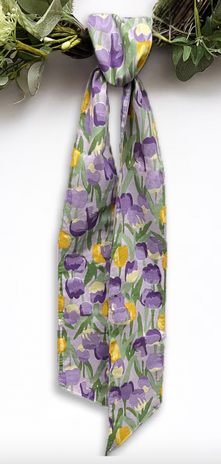 Poplin Yellow Lavender Wreath Sash