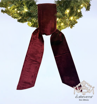 Velvet Wreath Sash Burgundy