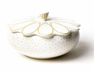 Deco Gold Scallop Covered Bowl