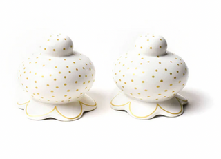 Deco Gold Scallop Salt and Pepper Shaker Set