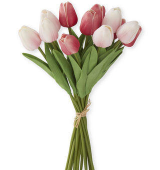 13 inch Real Touch Mini Tulip Bundle 12 Stems