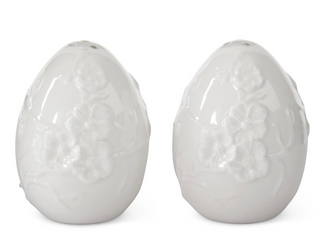 White Egg Salt Shakers