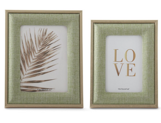 Light Green Woven Linen Photo Frame