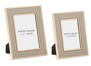 Gold Woven Linen Photo Frame