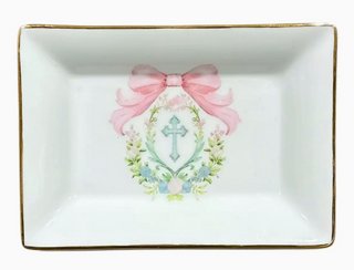 Cross w/ Pink Bow Trinket Tray