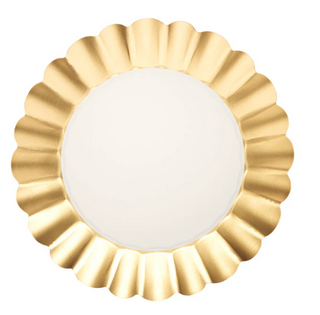 Dinner Plate Gold & White/8 pkg