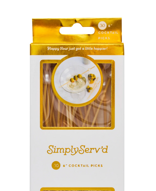 Pearl White 6 Inch Wood Party Pick/30pk - Gift Box Regular price