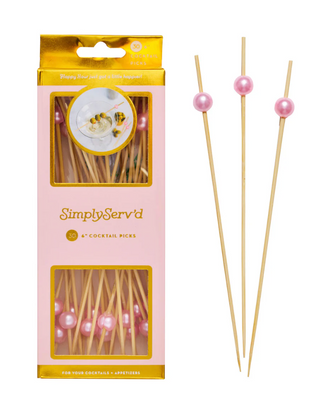 Pearl Pink 6 Inch Wood Party Pick/30pk - Gift Box Regular price