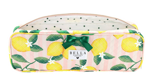 Quilted Hair Tool Bag - Pink Stripes + Lemons