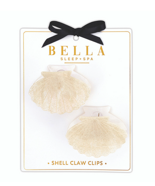 Set of 2 White Shell Claw Clips