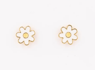 Enamel White Daisy Earrings (Girl)