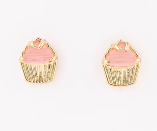 Enamel Cupcake Earrings (Girl)