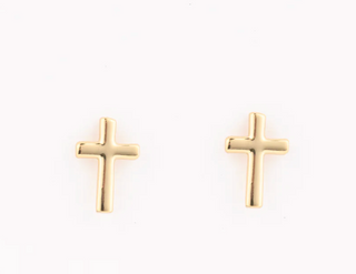 Enamel Little Gold Cross Earrings (Girl)