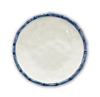 VIDA Bamboo 9" Salad Plate Set of 4 (White and Blue)
