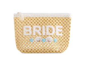 "Bride" Shell Zip Pouch, Natural