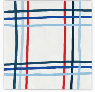 20ct Beverage Napkins - 4th of July Plaid