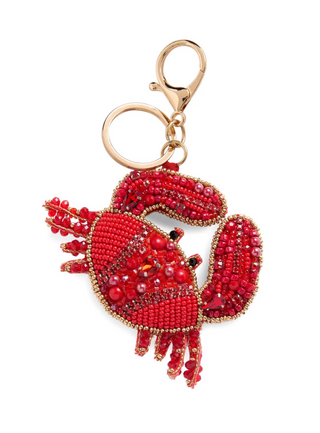 Crab Beaded Bag charm