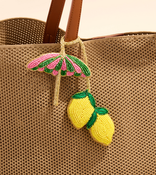 Lemon Umbrella Beaded Bag charm