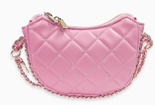 Quilted Leather Crescent Purse