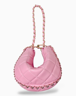 Quilted Leather Crescent Purse