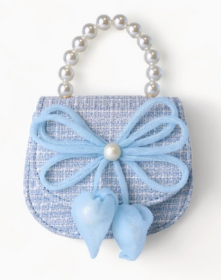 Bowtie Tweed Purse Blue