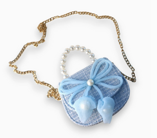 Bowtie Tweed Purse Blue
